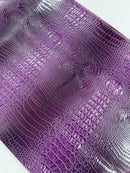 Purple Faux Crocodile Vinyl Leather Upholstery Fabric By The Yard, Big 3D Crocodile Vinyl Fabric