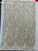 Champagne Silver Rhinestone Glitter Mesh Fabric Shiny Glitter Mesh Rhinestone Detail Fabric by Yard