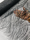 Black Glitter Mesh Lace Fabric Prom/Dress By The Yard