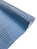 Coppen Blue Ostrich Gator Embossed Vinyl Fabric By Yard, Crocodile Ostrich Vinyl Leather Upholstery