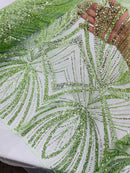 Sage Embroidery Beaded Fabric By The Yard
