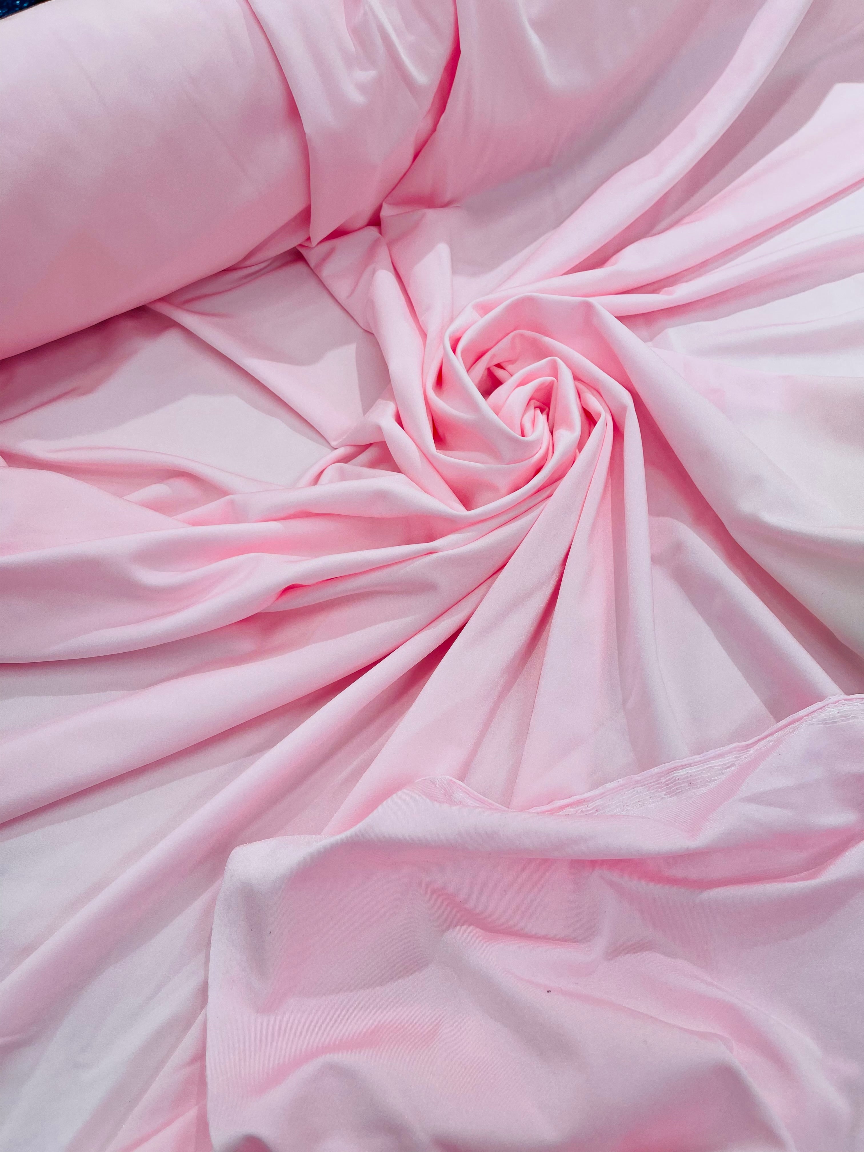 Baby Pink Shiny Milliskin Fabric - 58