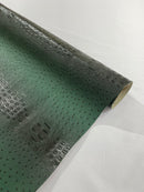 Hunter Green Ostrich Gator Embossed Vinyl Fabric By Yard, Crocodile Ostrich Vinyl Leather Upholstery