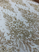 Rose Gold Glitter Mesh Lace Fabric Prom/Dress By The Yard
