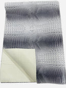 Silver White Faux Crocodile Vinyl Leather Upholstery Fabric By The Yard, Big 3D Crocodile Vinyl Fabric