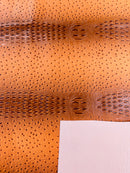 Orange Ostrich Gator Embossed Vinyl Fabric By The Yard, Crocodile Ostrich Vinyl Leather Upholstery