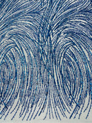 Royal Blue Glitter Mesh Lace Fabric Prom/Dress By The Yard