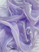 Lilac Shine Ultra Glossy Shimmer Bridal Organza By Yard, Liquid Crystal Organza Fabric, Liquid Bridal Organza