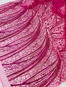 Fuchsia Glitter Mesh Lace Fabric Prom/Dress By The Yard (Copy)