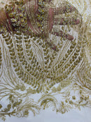 Champagne Silver Rhinestone Glitter Mesh Fabric Shiny Glitter Mesh Rhinestone Detail Fabric by Yard