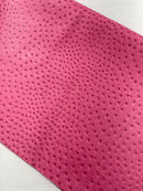 Candy Pink Ostrich Faux Leather Upholstery By The Yard, Ostrich Embossed Vinyl Leather 54" Wide