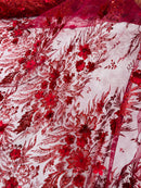 Glitter Floral Mesh, Glitter 3D Flower Sequin Fabric, Wedding Dresses & Quinseñera