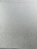 Geometric Beaded Fabric - Geometric Embroidery Beaded Sequin Fabric Sold By Yard