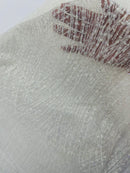 White Iridescent Pink Glitter Mesh Lace Fabric Prom/Dress By The Yard