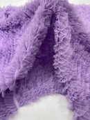 Lilac Tulle Ruffle Fabric, 60" Wide Waves - Prom Dress Wedding & Decoration