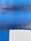 Royal Blue Ostrich Gator Embossed Vinyl Fabric By Yard, Crocodile Ostrich Vinyl Leather Upholstery