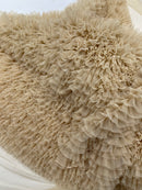 Champagne Tulle Ruffle Fabric, 60" Wide Waves - Prom Dress Wedding & Decoration