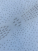 Coppen Blue Ostrich Gator Embossed Vinyl Fabric By Yard, Crocodile Ostrich Vinyl Leather Upholstery