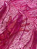 Fuchsia Glitter Mesh Lace Fabric Prom/Dress By The Yard (Copy)