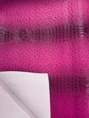 Fuchsia Ostrich Gator Embossed Vinyl Fabric By Yard, Crocodile Ostrich Vinyl Leather Upholstery