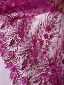 Glitter Floral Mesh, Glitter 3D Flower Sequin Fabric, Wedding Dresses & Quinseñera