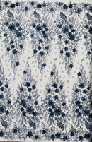 Glitter Floral Mesh, Glitter 3D Flower Sequin Fabric, Wedding Dresses & Quinseñera