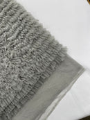 Silver Tulle Ruffle Fabric, 60" Wide Waves - Prom Dress Wedding & Decoration