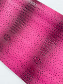 Fuchsia Ostrich Gator Embossed Vinyl Fabric By Yard, Crocodile Ostrich Vinyl Leather Upholstery