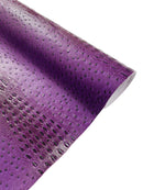 Purple Ostrich Gator Embossed Vinyl Fabric By The Yard, Crocodile Ostrich Vinyl Leather Upholstery