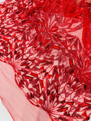 Geometric Beaded Fabric - Geometric Embroidery Beaded Sequin Fabric Sold By Yard