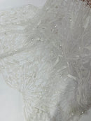 Geometric Beaded Fabric - Geometric Embroidery Beaded Sequin Fabric Sold By Yard