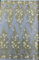 Glitter Floral Mesh, Glitter 3D Flower Sequin Fabric, Wedding Dresses & Quinseñera
