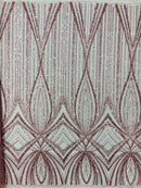 Pink Embroidery Beaded Fabric By The Yard
