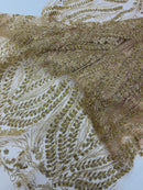 Champagne Silver Rhinestone Glitter Mesh Fabric Shiny Glitter Mesh Rhinestone Detail Fabric by Yard