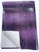 Purple Faux Crocodile Vinyl Leather Upholstery Fabric By The Yard, Big 3D Crocodile Vinyl Fabric