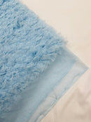 Baby Blue Tulle Ruffle Fabric, 60" Wide Waves - Prom Dress Wedding & Decoration