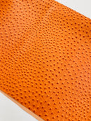 Orange Ostrich Faux Leather Upholstery By The Yard, Ostrich Embossed Vinyl Leather 54" Wide
