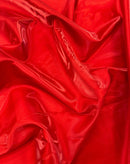Red Liquid Crystal Satin Fabric: Ultra Glossy Bridal Satin By the yard