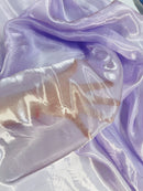 Lilac Shine Ultra Glossy Shimmer Bridal Organza By Yard, Liquid Crystal Organza Fabric, Liquid Bridal Organza