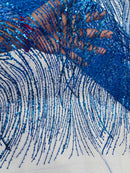 Royal Blue Glitter Mesh Lace Fabric Prom/Dress By The Yard