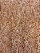 Burnt Orange Glitter Mesh Lace Fabric Prom/Dress By The Yard