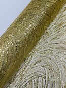 Gold Glitter Mesh Lace Fabric Prom/Dress By The Yard