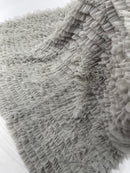Silver Tulle Ruffle Fabric, 60" Wide Waves - Prom Dress Wedding & Decoration