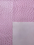 Pink Ostrich Faux Leather Upholstery By The Yard, Ostrich Embossed Vinyl Leather 54" Wide