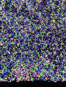 Multi Color Iridescent Sequin Fabric: Black Stretch Velvet (58/60" Wide)