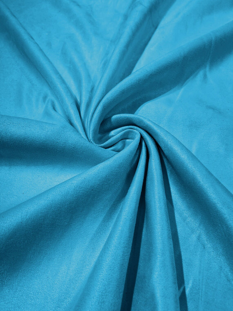 58" Faux Micro Suede Fabric - Aqua - Polyester Micro Suede Fabric for Upholstery / Crafts / Costume By Yard