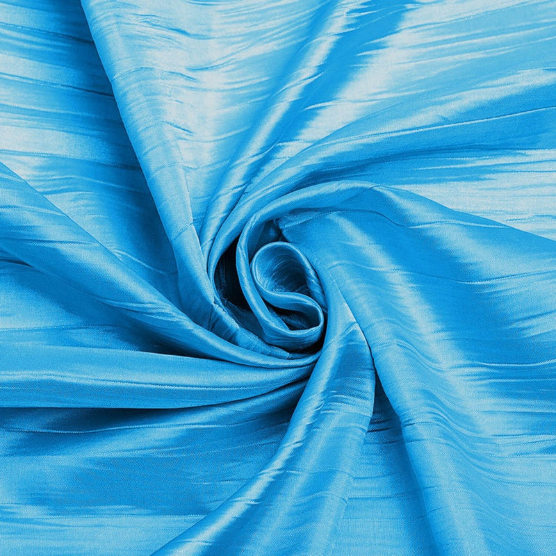 Crushed Taffeta Fabric - Aqua Blue - 54" Wide Crushed Taffeta Creased Fabric Sold by Yard