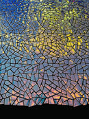 Mirror Sequins Velvet - Aqua Blue Iridescent - Shiny Mirror Cut Sequins on Velvet By Yard