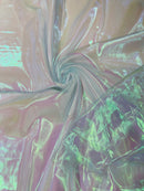 Pearl Iridescent Sheer Organza - Aqua - 58" Organza Fabric for Fashion, Crafts, Decor By Yard