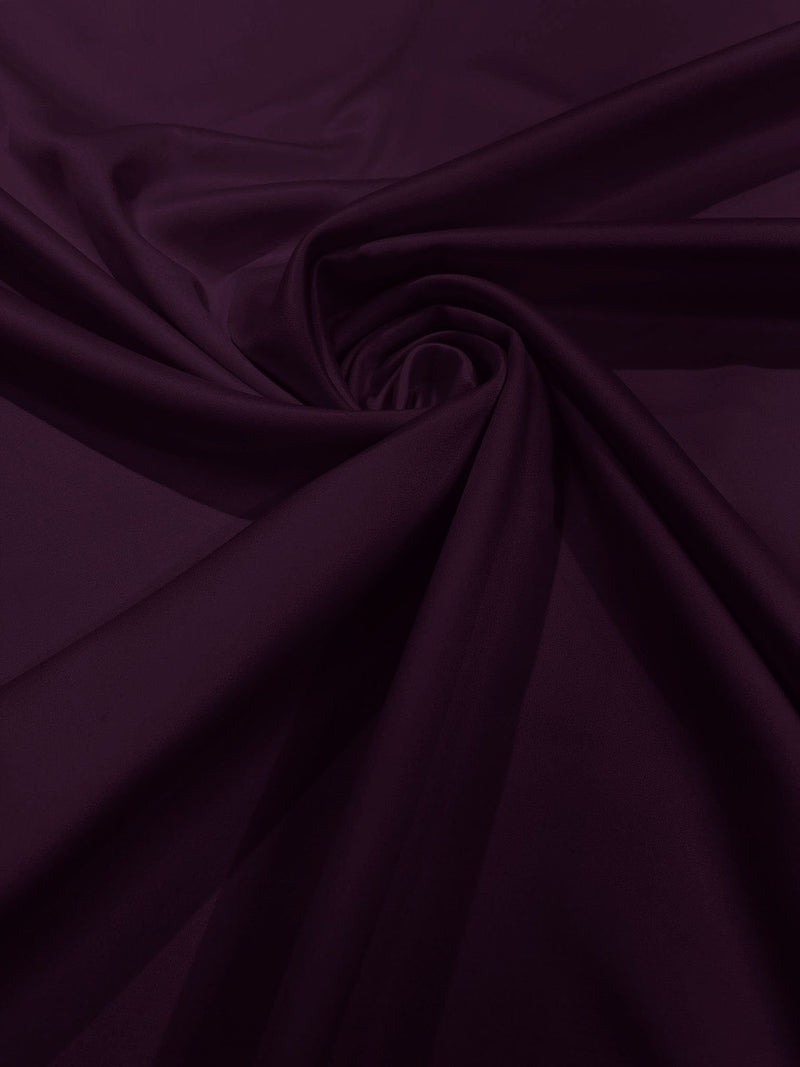 Matte L'Amour Satin - Aubergine - (Peau de Soie) Duchess Fabric For Bridal, Bridesmaid Dress By Yard